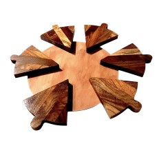 Wooden Pizza Slice Platter, Pizza Serving Plate, Pizza Board, Pizza Slice Plate - Christmas Gift