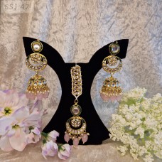 Chumki Earrings Set - Pink