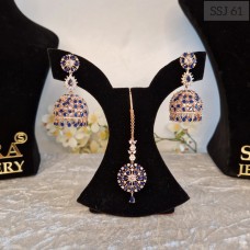 American Diamond Earring & Tikka