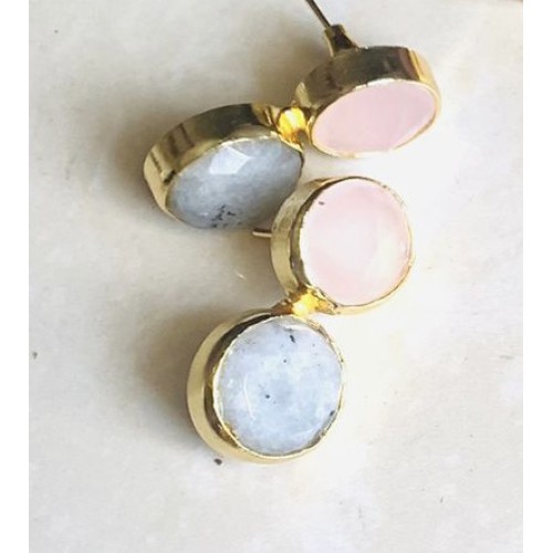 Pink grey earrings
