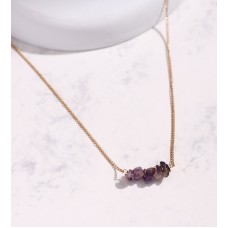 Purple short necklace
