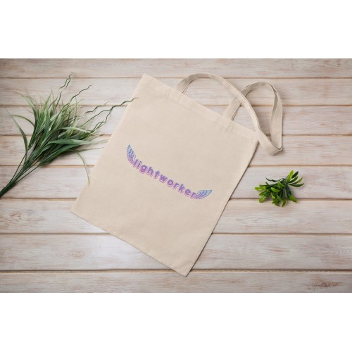 Lightworker Nebula Tote Bag Natural 100% Cotton 140gsm Long Handles Spiritual Bag Spiritual Clothing Personalised Gift