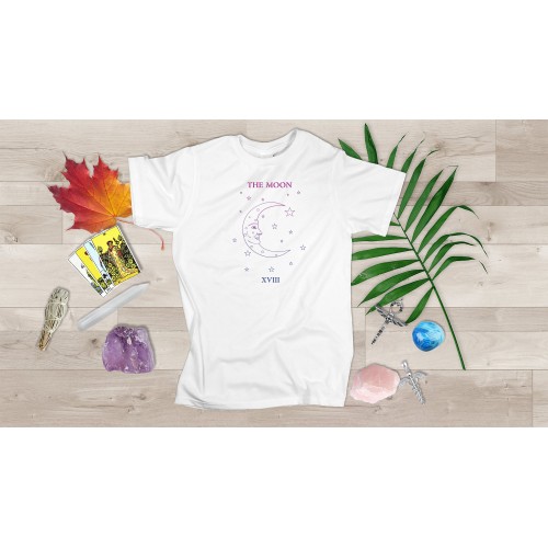 The Moon XVII Tarot T-shirt (Fortune Teller Psychic ) Ladies Men Personalised Gift