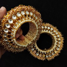 Kundan polki Bracelet, kundan Bracelet, rajwadi Kada, Traditional Bracelet, Antique Bangle, Bracelet for Women, Heavy Bracelet