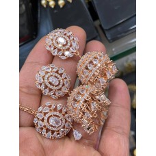 American DIAMOND earrings set, ad set,indian jewelry, tikka earrings combo,American diamond jewelry, Sabyasachi wedding jewelry,ad jhumka