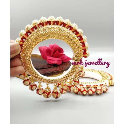 Indian bridal gold plated jadau,designer kada,Bracelet, rajwadi Kada, Traditional Bracelet, Antique Bangle,Bracelet for Women,Heavy Bracelet