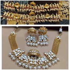 Real pachi Kundan Barat jewelry Set,Wedding Jewelry,kundan barat set,Wedding Jewelry,Handpainted kundan doli jewelry set, kundan combo