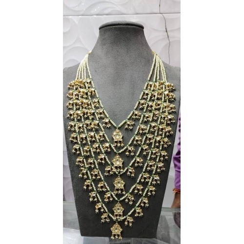 Five layer pachi kundan ranihaar, ,Rajwada Haar,Indian jewelry,Sabyasachi wedding necklace,five layers necklace, pachi kundan necklace