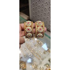 Indian bridal gold plated jada,designer kada,Bracelet, rajwadi Kada, Traditional Bracelet, Antique Bangle, Bracelet for Women,Heavy Bracelet