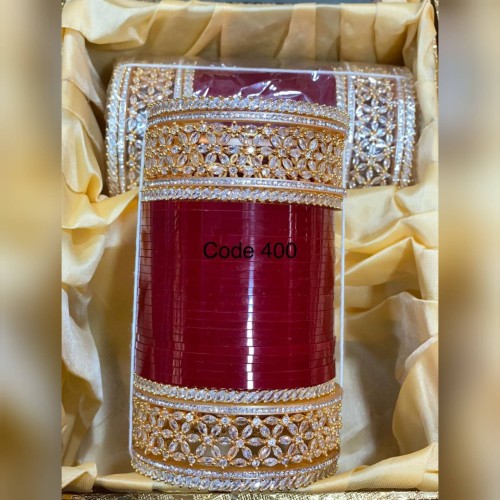 Traditional Bridal chura,Maroon Punjabi Choora,punjabi traditional chuda, wedding bangles, Diamante Designer Seep Chura, Diamond Chuda Set