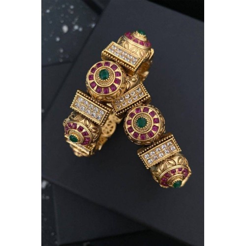 Traditional Gold Plated Antique Pacheli Bangles,Bangles set, Handcrafted Bangles,Jadau meenakari bangles,stone Bangles,designer bracelets