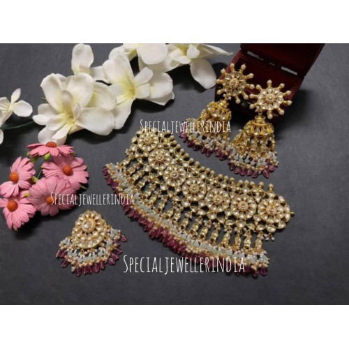 Real pachi kundan choker, kundan jewelry,kundan choker,Indian jewelry,Sabyasachi wedding jewelry,thread choker,pink choker