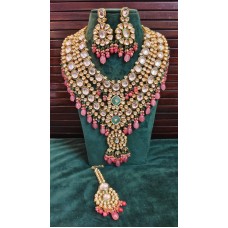 Big Size meena Kundan bridal set necklace,Rajsathani jewelry, Rajwada Haar,Indian jewelry, Sabyasachi wedding necklace, kundan choker