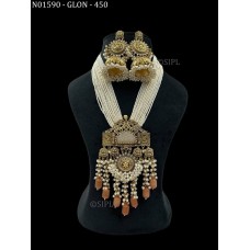 Kundan long Necklace, pearl haar, Rajsathani jewelry, Rajwada Haar, Indian jewelry, Sabyasachi wedding necklace, golden necklace