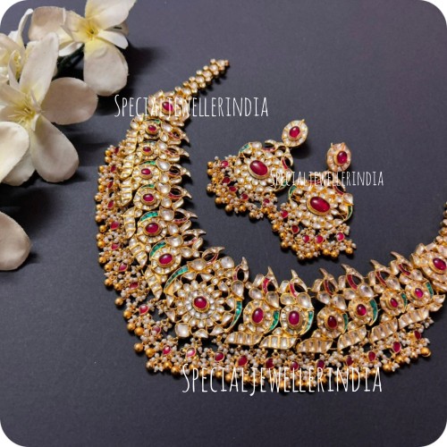 Pachi kundan choker set,Kundan Necklace,Rajsathani jewelry,Rajwada Haar,indian jewelry,Sabyasachi wedding necklace,kundan choker,wedding set