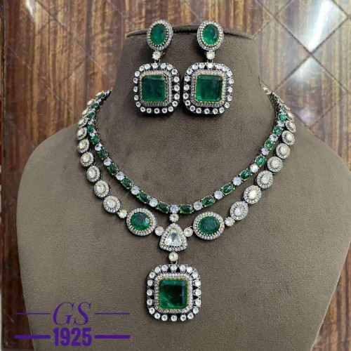 Polki kundan cz Necklace with stones,Indian jewelry, Sabyasachi wedding necklace,long engagement necklace,wedding set