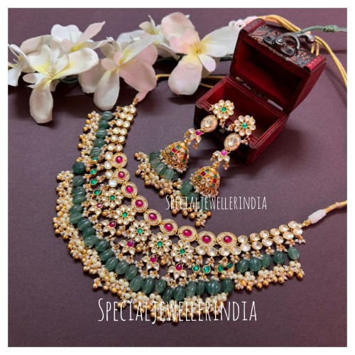 Pachi kundan bridal combo set,Kundan Necklace,Rajwada Haar,indian jewelry,Sabyasachi wedding necklace