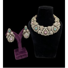 Polki kundan choker jewelry,necklace earrings combo,Sabyasachi wedding jewelry,engagement jewelry,polki choker necklace