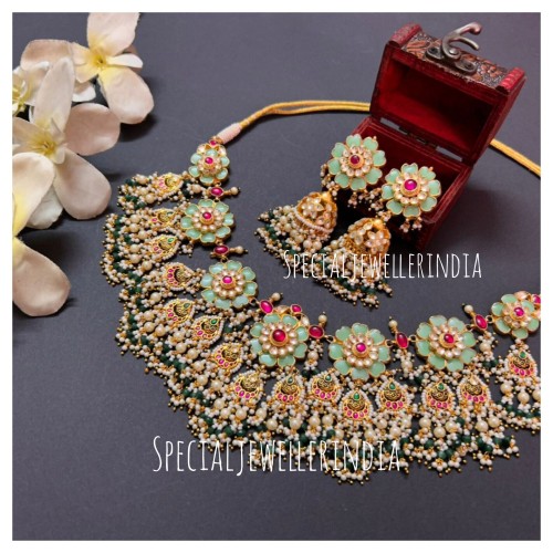 Pachi kundan choker set,Kundan Necklace,Rajsathani jewelry,Rajwada Haar,indian jewelry,Sabyasachi wedding necklace, wedding set