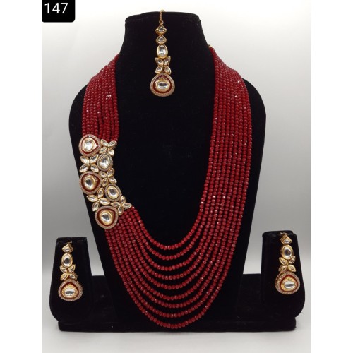 Meena kundan beaded long side broch Necklace,Ranihaar, Rajsathani jewelry,Indian jewelry,Sabyasachi necklace,engagement necklace,wedding set