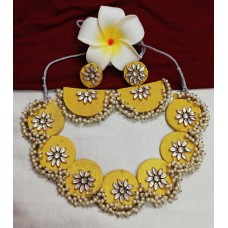 Fabric jewelry set for wedding Mehnadi function for bride/ handmade jewelry for mehndi/ jewelry for haldi