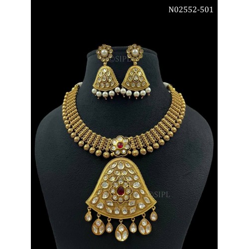 Gold plated meenakari necklace,antique polish necklace,Rajwada Haar,indian jewelry,Sabyasachi wedding necklace,wedding set