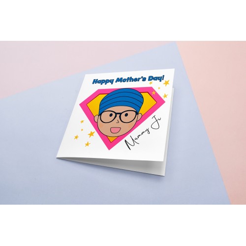 Superhero Sikh Punjabi Mother’s Day / Birthday greeting card | Massi ji | Nani Ji | Pua Ji