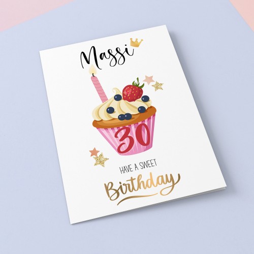 Pua / Massi / Chachi punjabi happy birthday card - 30 - 40 - 50 - 60 - personalised with any age