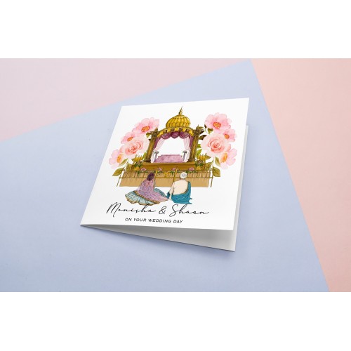 Personalised Sikh punjabi Anand Karaj wedding card | Congratulations