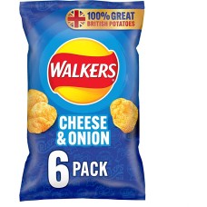 Walkers Cheese & Onion 6Pc