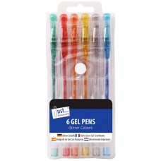 Just Station 6 Gel Pens Glitter Colours