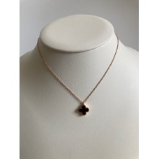 Black And White Double Sided Clover Necklace (ST770)