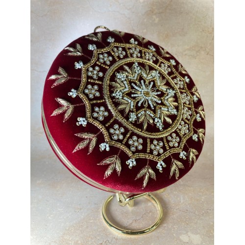 Aarza Bangle Clutch (Maroon)(ST735)
