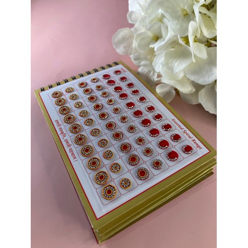 Bronze Stone Border Assorted Velvet 600 Bindi Booklet (ST703)