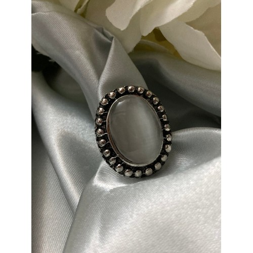 Bibi Oxidised Ring (ST093) White