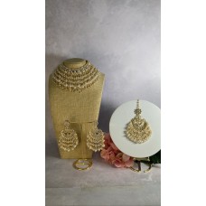 Ruha Gold Plated Kundan Set (ST220) White