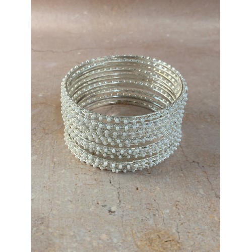 Aabha Silver Plated Bangle Set (2.6) (ST753)