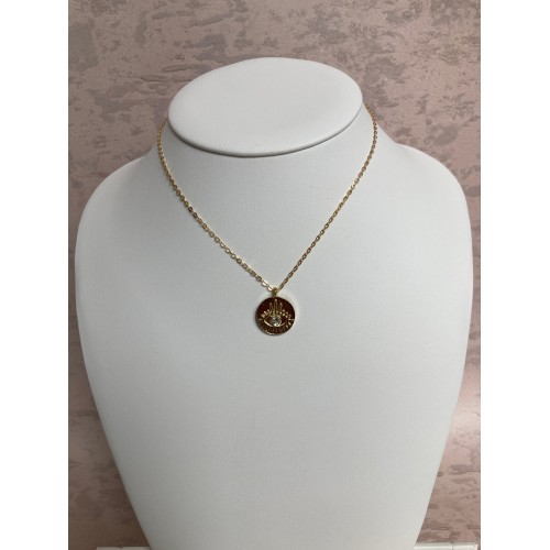 Gold Plated Evil Eye Necklace (ST192)