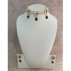 Rekha Choker Set (ST776) (Emerald)