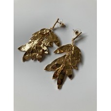 Embossed Leaf Drop Earrings (ST358)