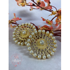 Sehar Traditional White Kundan Stud Earrings (ST231)