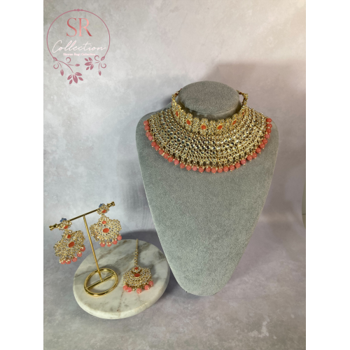 Maharani Gold Plated Kundan Set (ST222) Pink