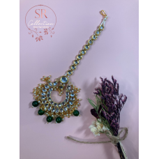 Afiya Gold Plated Kunda Tikka (ST175) Emerald
