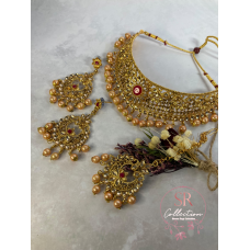 Ekta Gold Plated Choker Necklace Set (ST227)