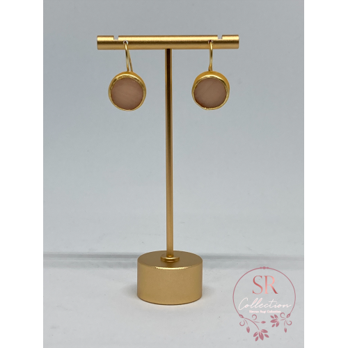 Noori Rustic Gold Plated Earrings (ST088) Peach