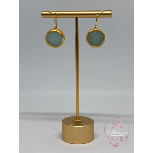 Noori Rustic Gold Plated Earrings (ST088) Turquoise
