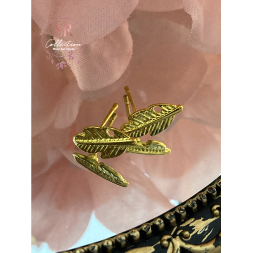 Leaf Shaped Earrings (ST214) Gold