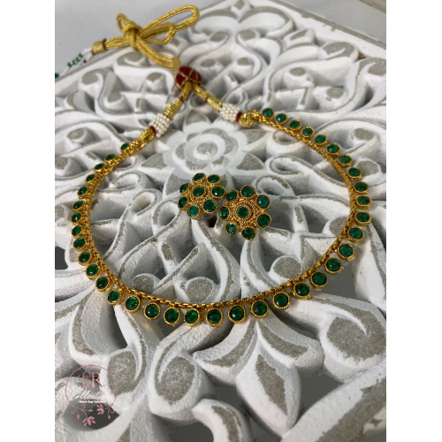Sita Kundan Choker Set (ST104) Emerald
