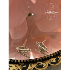Leaf Shaped Earrings (ST214) Rose Gold