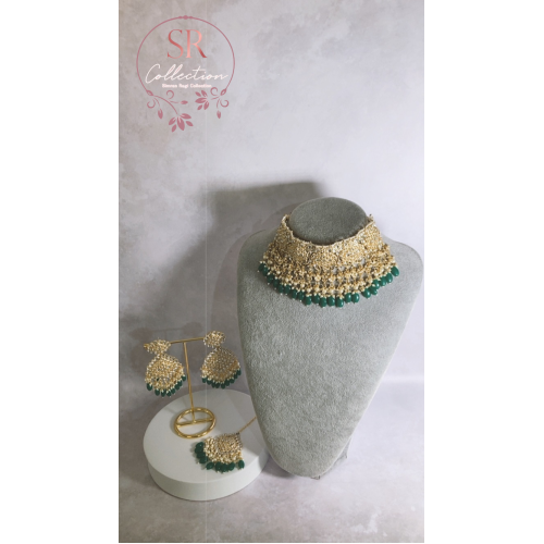 Maira Gold Plated Kundan Set (ST219) Emerald